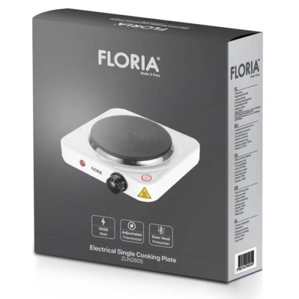 Plaque Électrique FLORIA ZLN2805 1000W - Blanc – Image 2